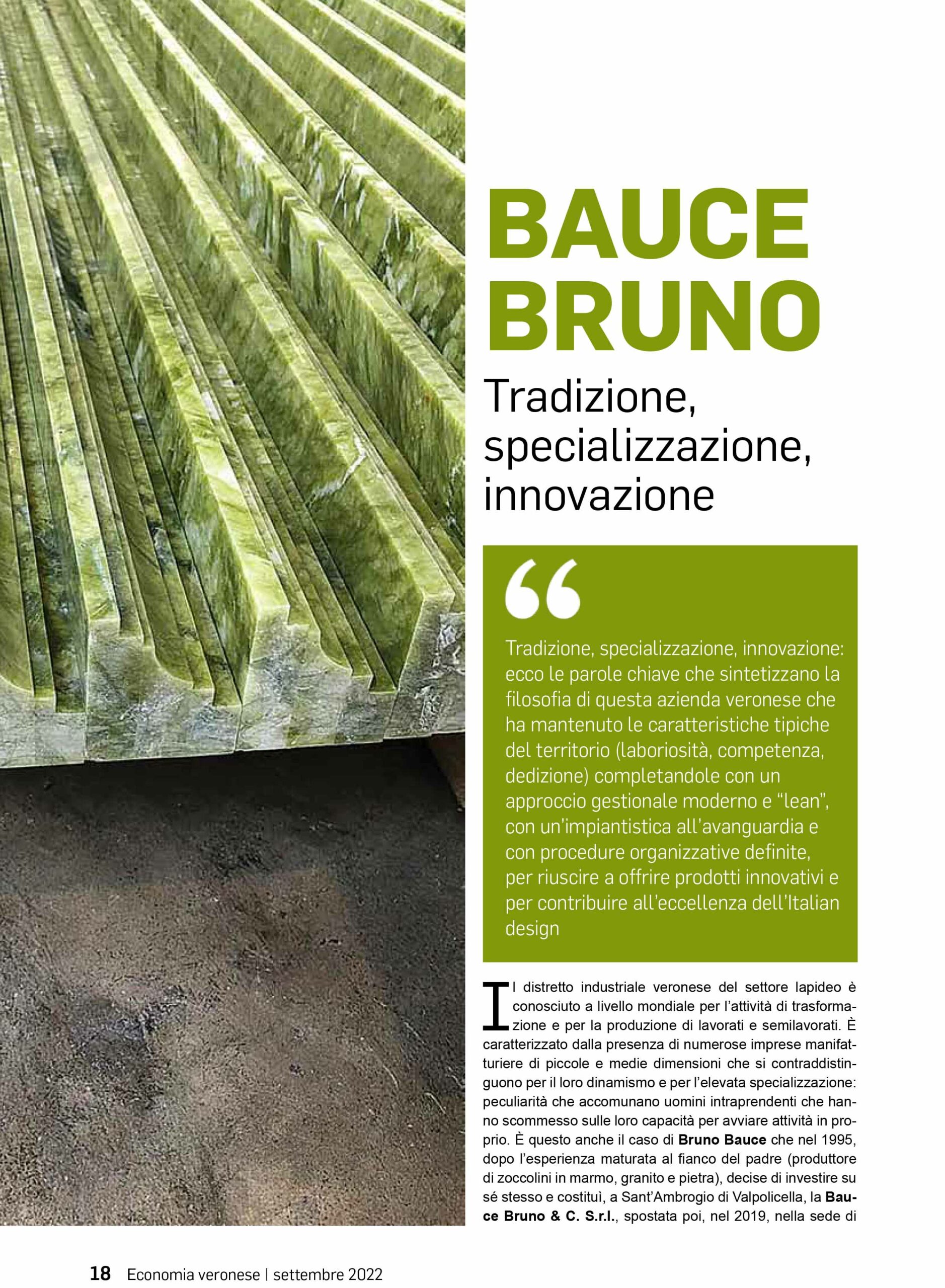 Panorama ed Economia Veronese raccontano Bauce Bruno & C.
